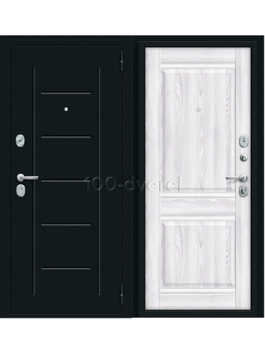 Входная дверь<br> Некст Kale Букле черное/Riviera Ice
