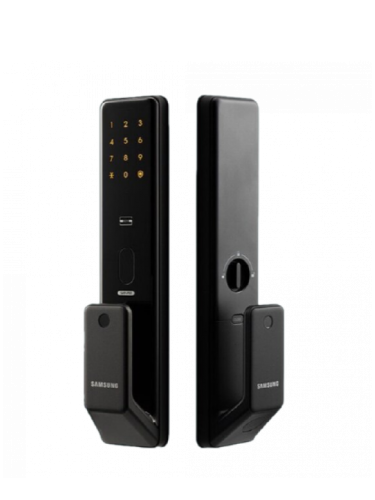 Врезной электронный дверной замок Samsung SHP-P50 Black с отпечатком пальца
