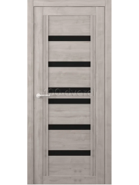 Межкомнатная дверь Мрак Soft Графит Черное Стекло