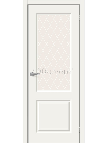 Межкомнатная дверь<br> Симбиоз-13 Вайти/ Вайт Кристал