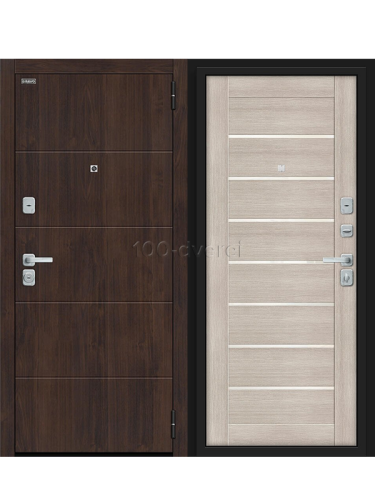 Входная дверь<br> Престон BChrome Almon/Cappuccino Melinga