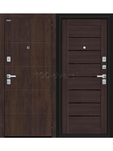 Входная дверь<br> Престон BChrome Almon/Wenge Melinga