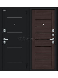 Входная дверь Техсин BChrome Букле черное/Wenge Melinga