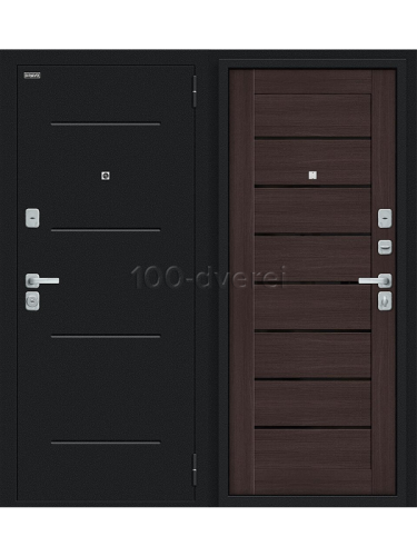 Входная дверь<br> Техсин BChrome Букле черное/Wenge Melinga