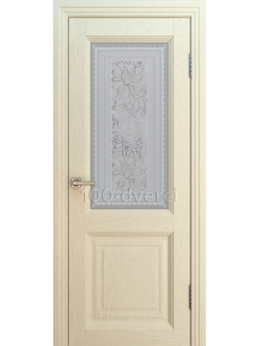 Межкомнатная дверь<br> ПРАГА Багет 2 с остеклением ясень айвори