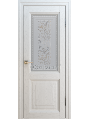 Межкомнатная дверь<br> ПРАГА Багет 2 с остеклением ясень белый