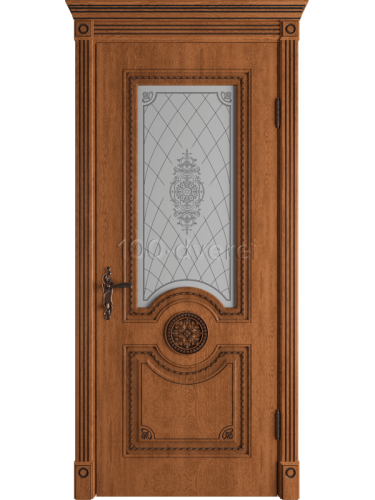 Межкомнатная дверь<br> с остеклением Грета коричневая