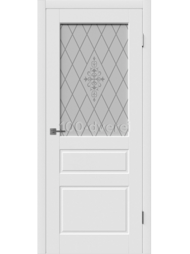 Межкомнатная дверь<br> со стеклом Честер белая эмаль
