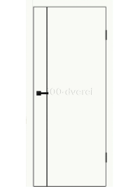 Межкомнатная дверь Хироу M1 черная АВС кромка с 4х сторон Белый опал