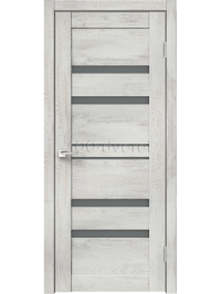 Межкомнатная дверь Лайн 6 ДО Дуб Трэвис серый/Мателюкс графит