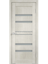 Межкомнатная дверь Лайн 6 ДО Муар снежный/Стекло мателюкс