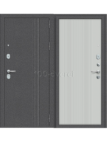 Входная дверь<br> Триск-9 Вертикаль Антик Серебряный/Серый