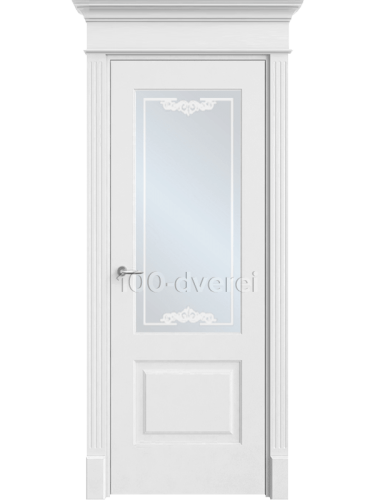 Межкомнатная дверь<br> Прима 2 с остеклением белая эмаль