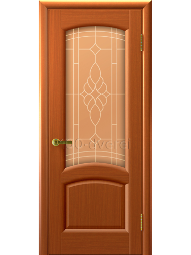 Межкомнатная дверь<br> с остеклением Лаура темный анегри