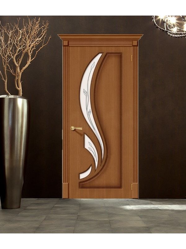 Межкомнатная дверь<br> со стеклом Лилия орех
