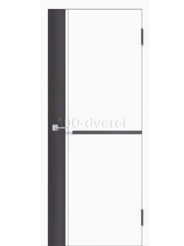 Межкомнатная дверь<br> Дафни-2 ПГ White/Grey Кромка ABS черная