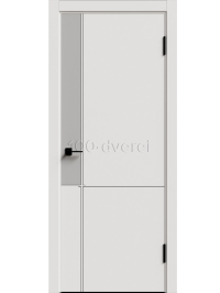 Межкомнатная дверь Дафни-3 ПГ Silver Кромка ABS черная