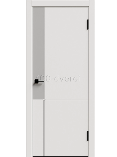 Межкомнатная дверь<br> Дафни-3 ПГ Silver Кромка ABS черная