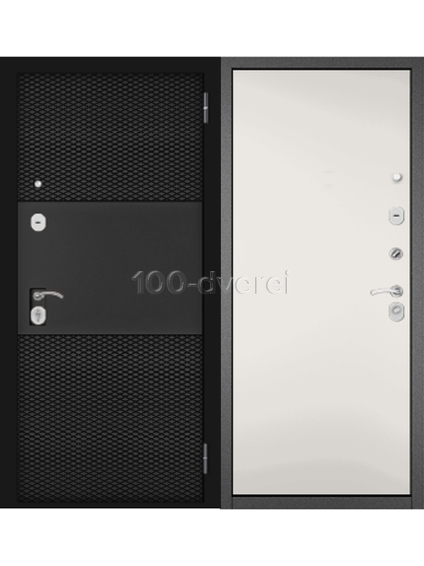 Входная дверь TRUST ECO 9E -162/100 Антрацит букле Черный матовый