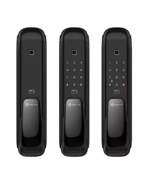 Врезной электронный дверной замок Solity GSP-1000BK BLACK (HG2268) с отпечатком пальца
