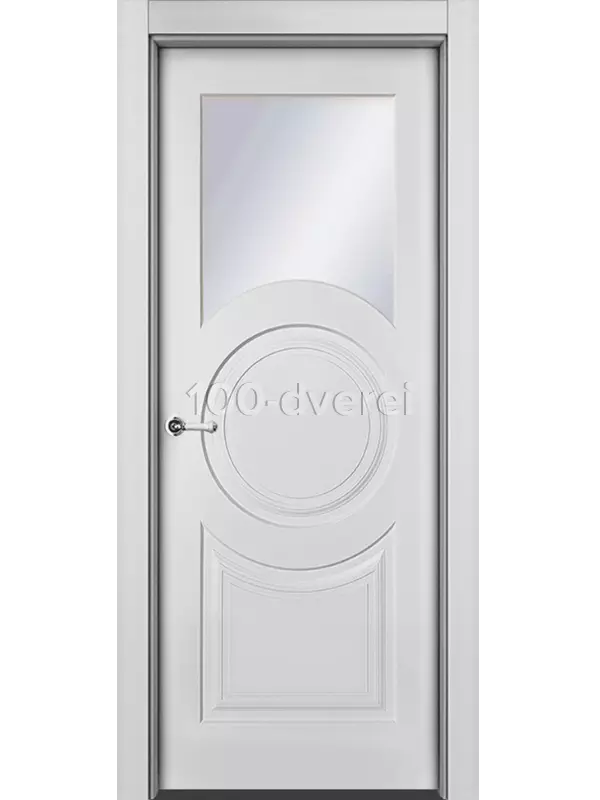 Межкомнатная дверь Метро цвет белый с остеклением