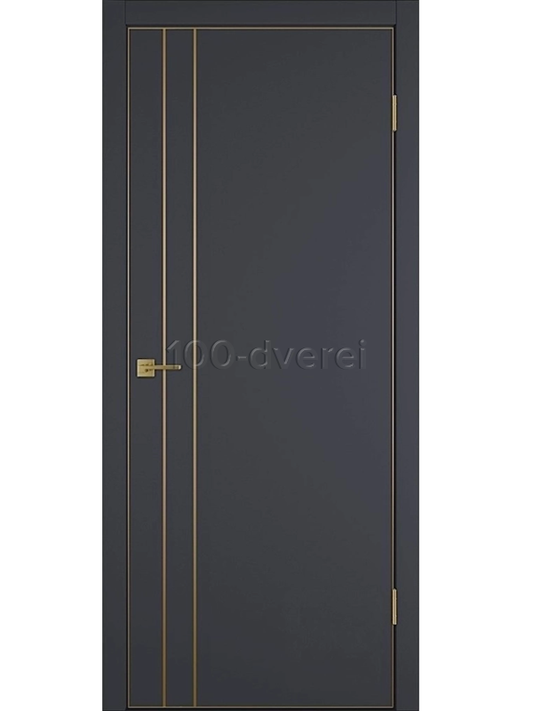 Межкомнатная дверь Unior 2V Emalex onyx  Gold Edge