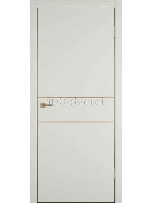 Межкомнатная дверь Unior 2H с врезкой под петли AGB Emalex midwhite Gold Edge