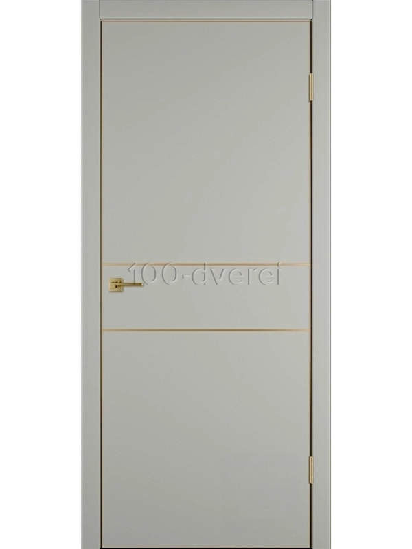 Межкомнатная дверь Unior 2H с врезкой под петли AGB Emalex taupe Gold Edge