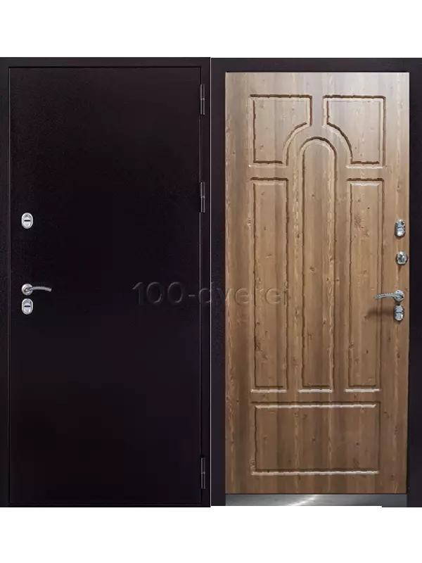 Черная входная дверь с терморазрывом Урал МП