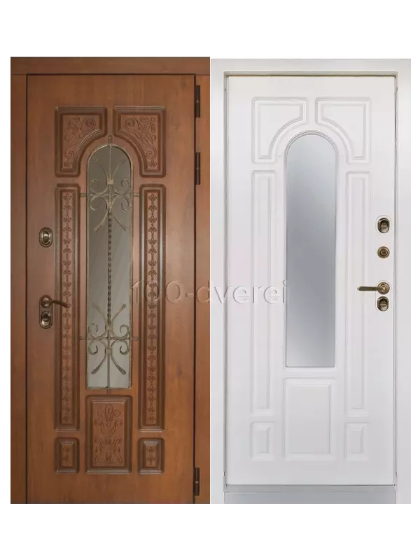 Кованая дверь со стеклом Термо Лацио