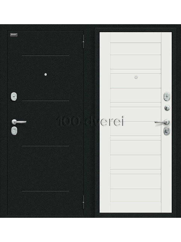 Входная дверь Сити Kale Букле черное/Off-white