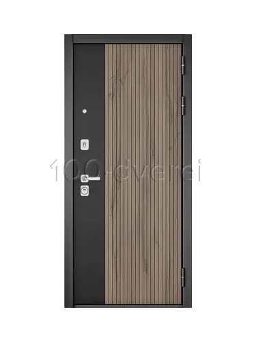 Входная дверь  PRIME 10В-401 Дуб галифакс грей, черный матовый