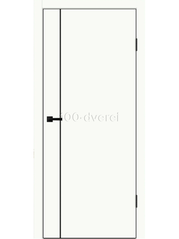 Межкомнатная дверь Hero M1 черная АВС кромка с 4х сторон Белый опал