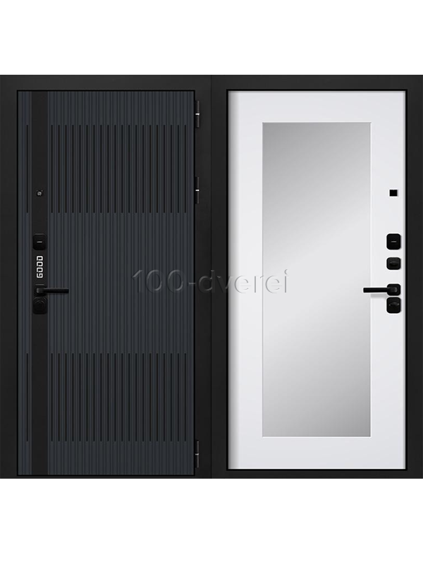 Входная дверь Perfect Патина черная Зеркало